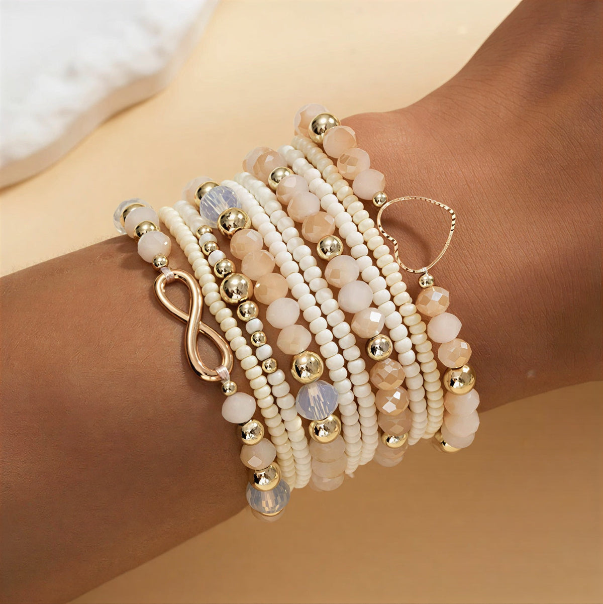 Premium Parels Stacking Armband Set van 10