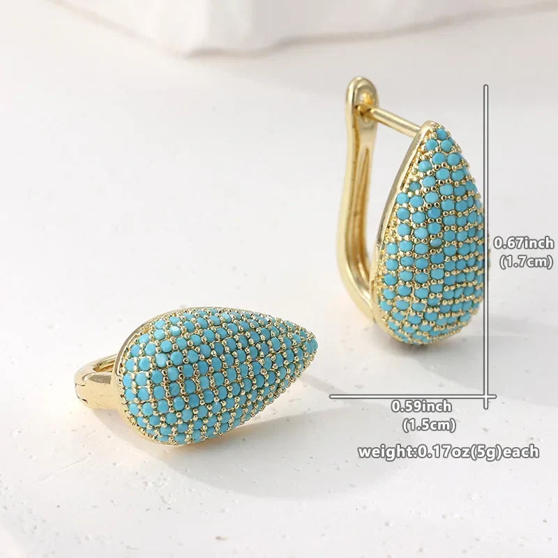 Turquoise Druppel Oorbellen