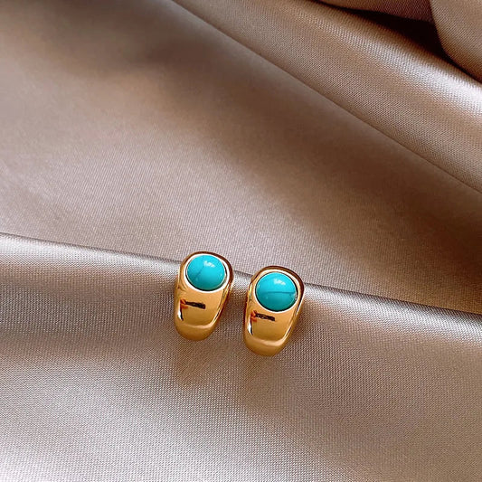 Tijdloze Turquoise Koper Oorbellen