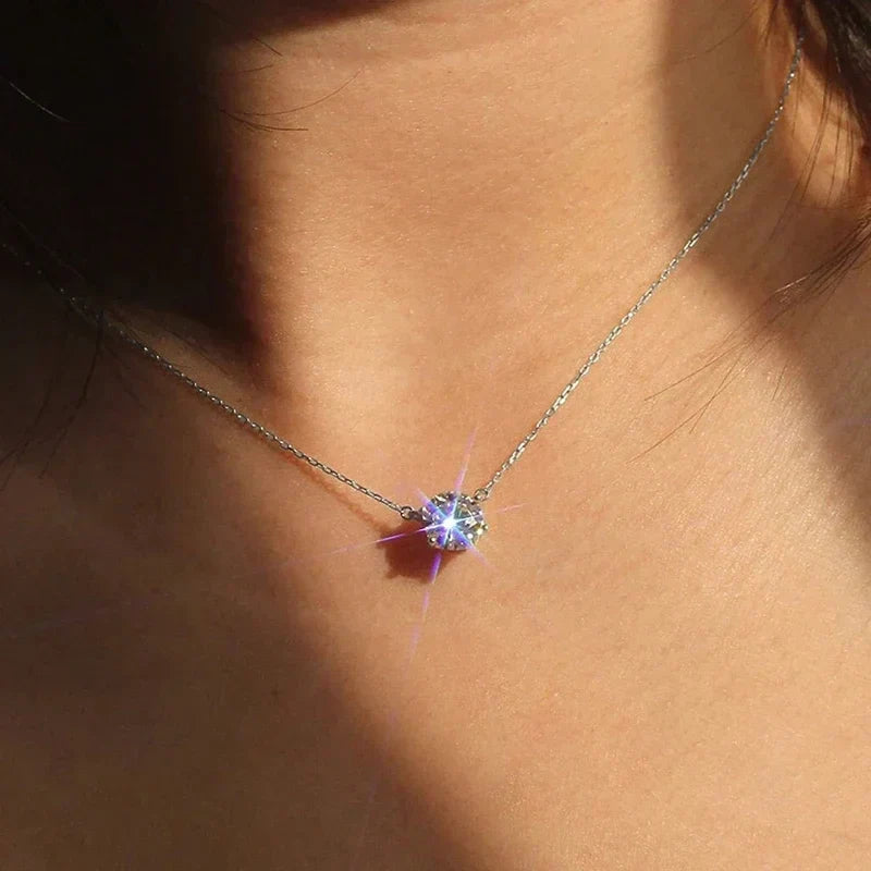 Elegante Solitaire Ketting met Kristal