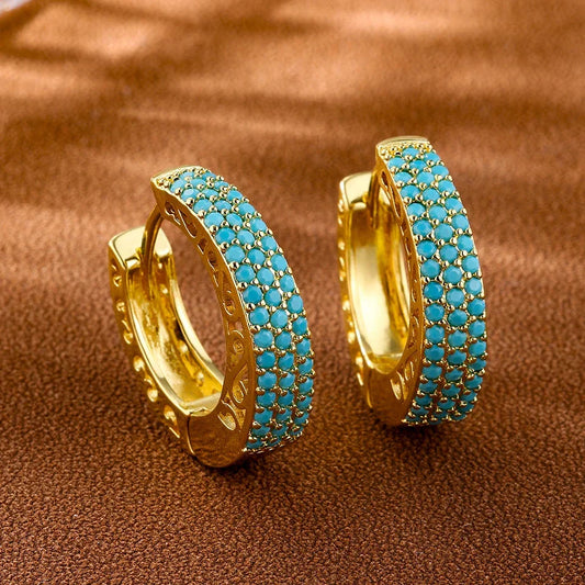 Turquoise Minimalistische Hoepel Oorbellen