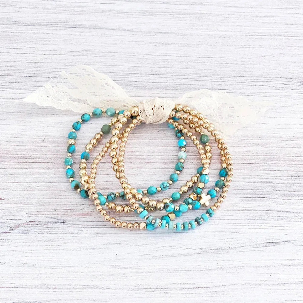 Dikke Turquoise Bedelarmband