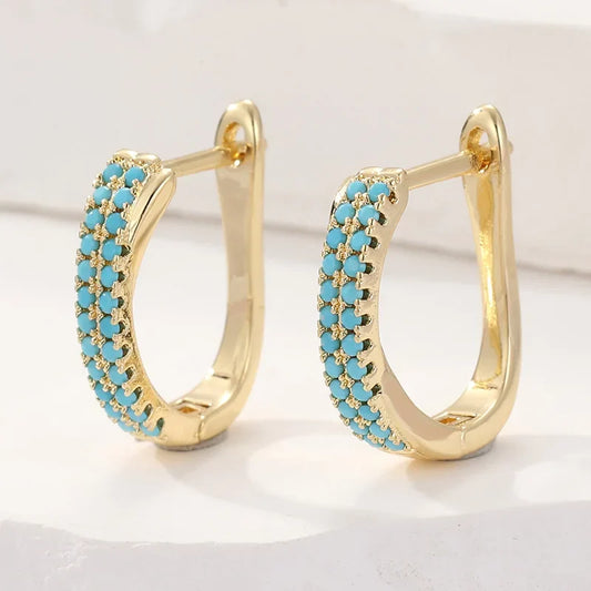 Turquoise Klassieke Hoops Oorbellen