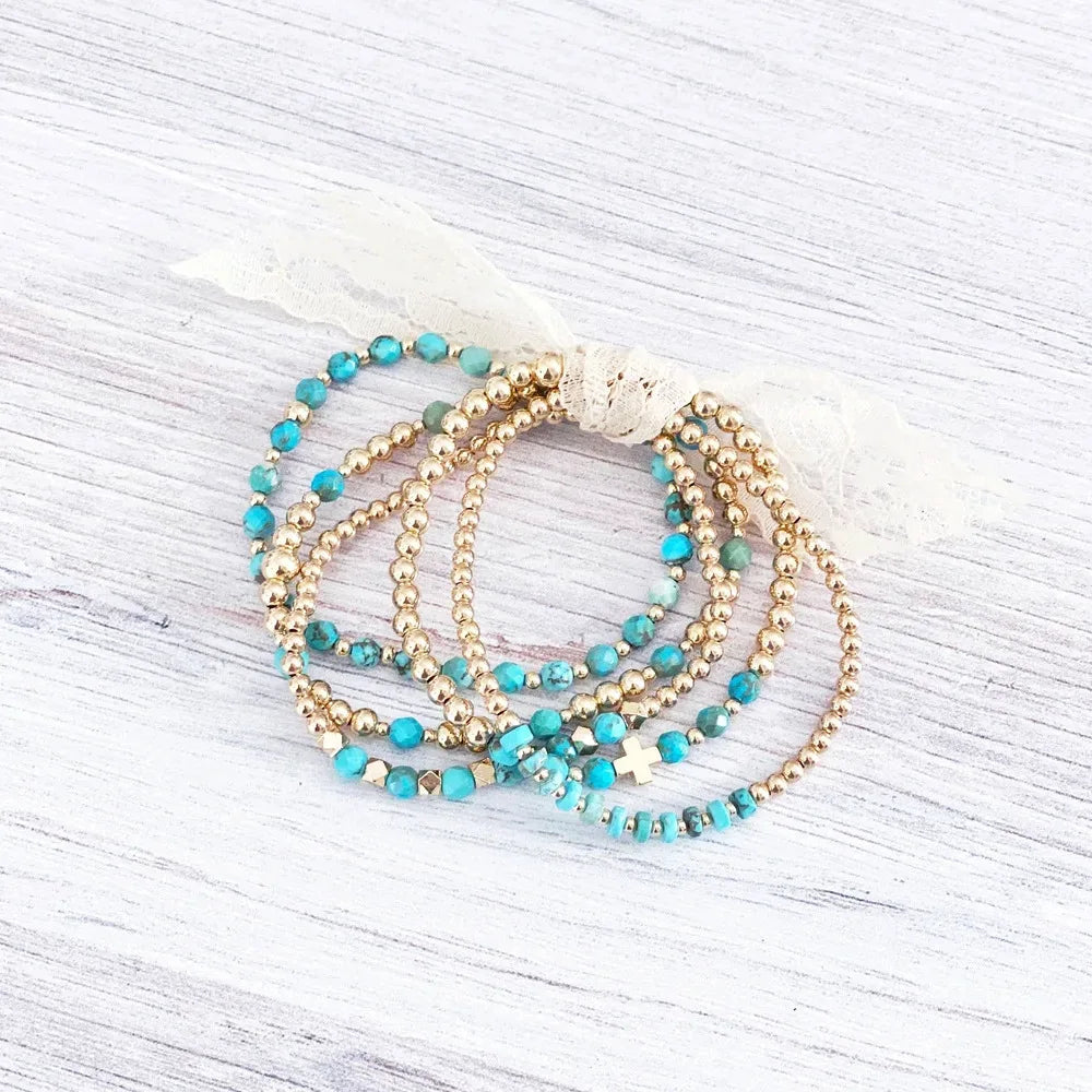 Dikke Turquoise Bedelarmband