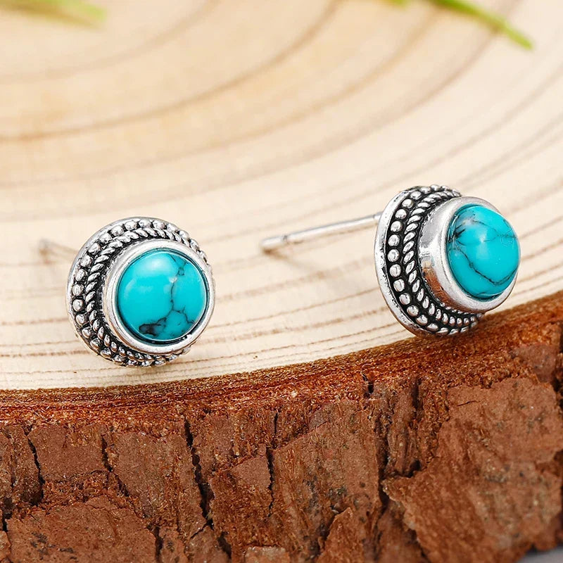 Klassieke Turquoise Stud Oorbellen