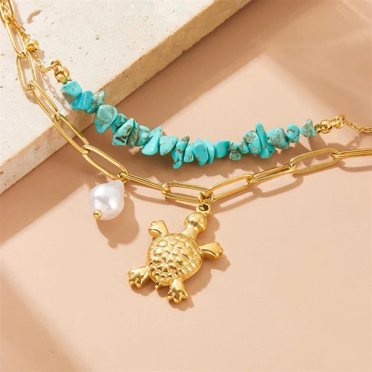 Unieke Turquoise Schildpad Armband