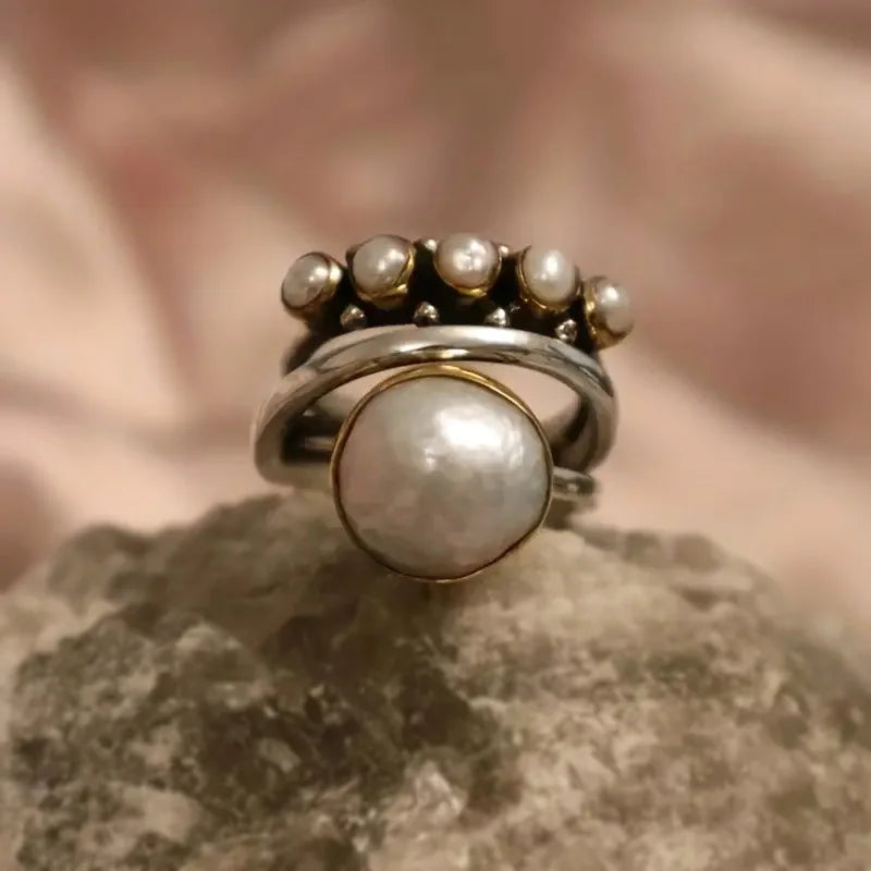 Gelaagde Parels Ringenset