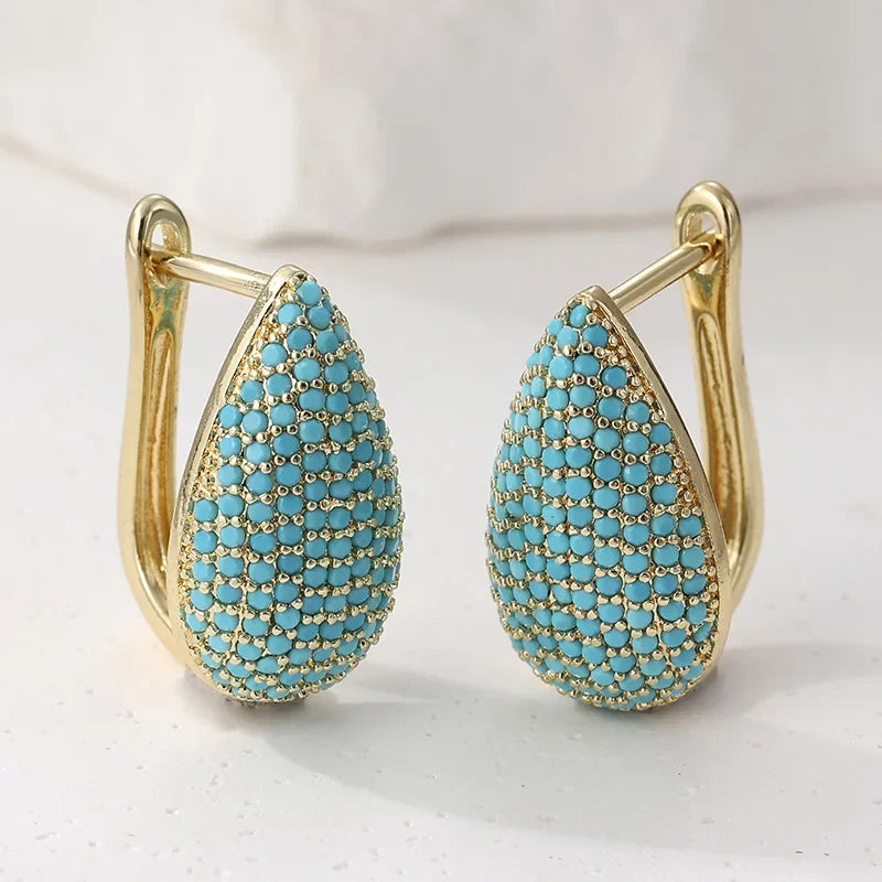 Turquoise Druppel Oorbellen