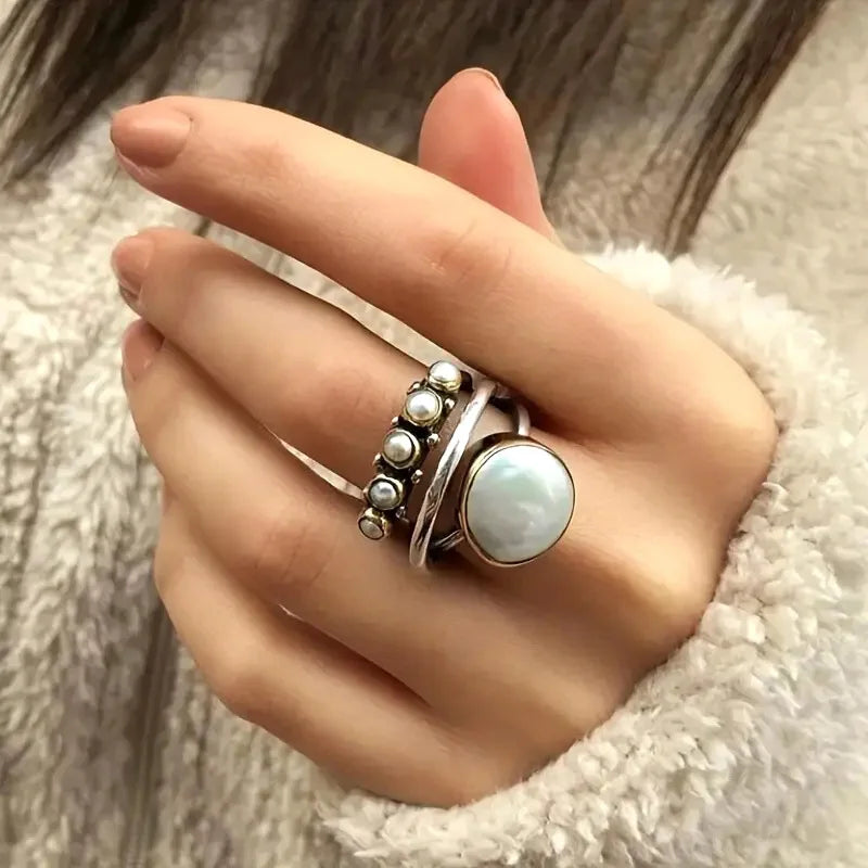 Gelaagde Parels Ringenset