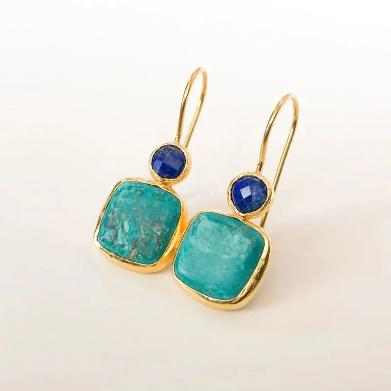 Zelfverzekerde Turquoise Ingelegde Oorbellen