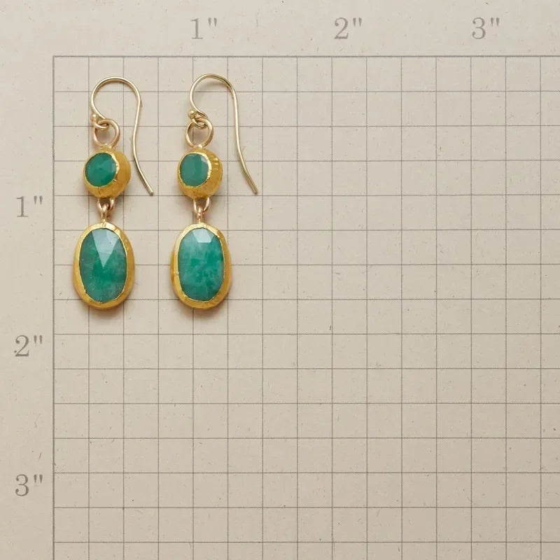 Tijdloze Artisan Gouden Turquoise Oorbellen