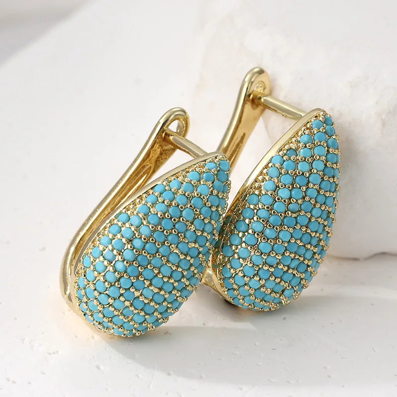 Turquoise Druppel Oorbellen