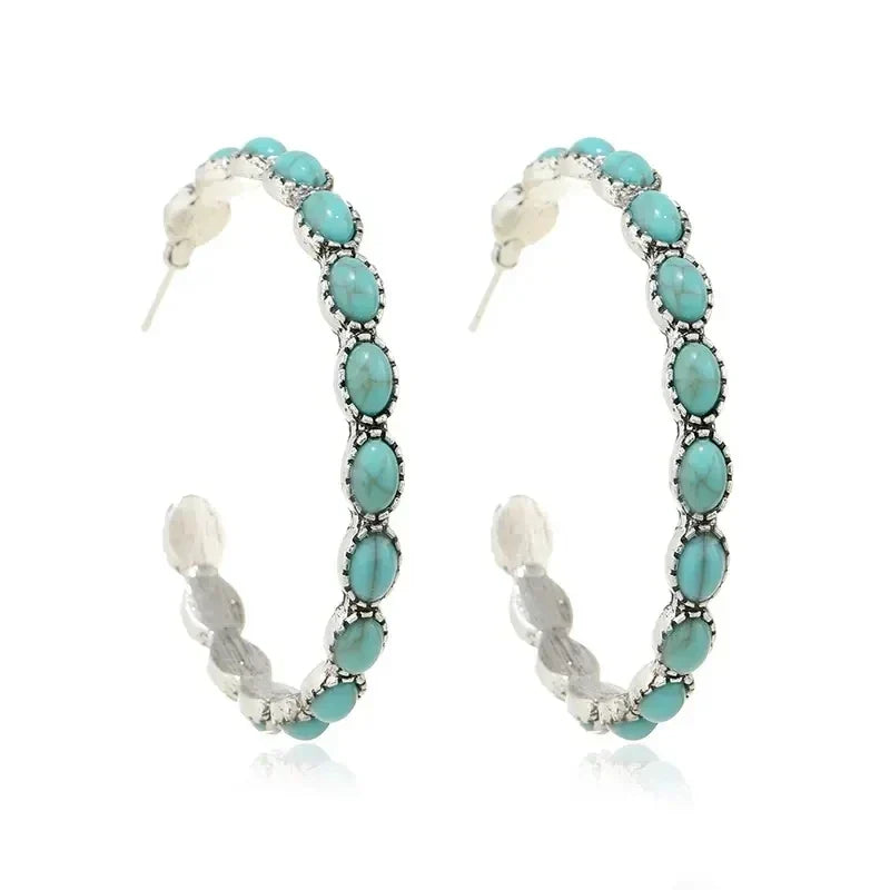 Chique Turquoise Cirkel Oorbellen