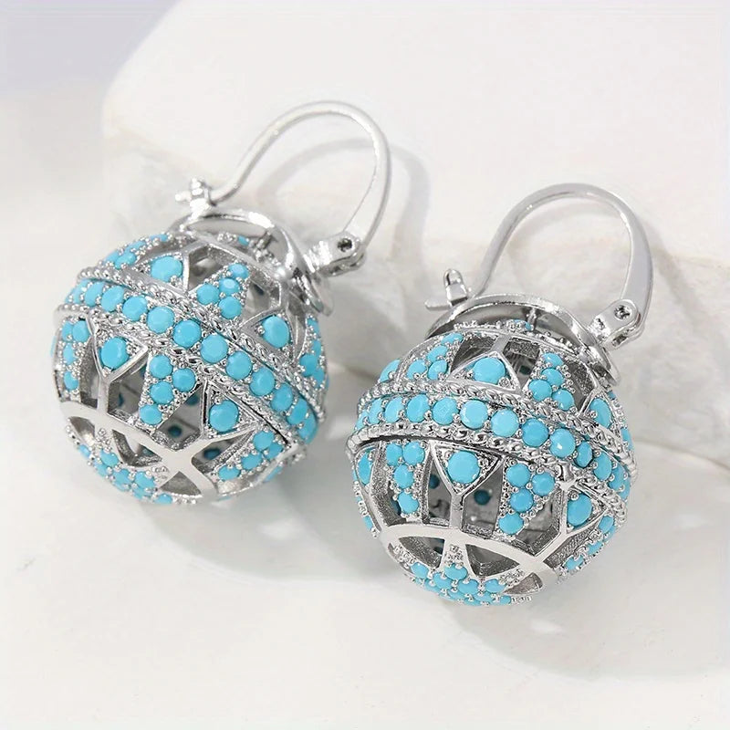Gouden Turquoise Mandala Oorbellen
