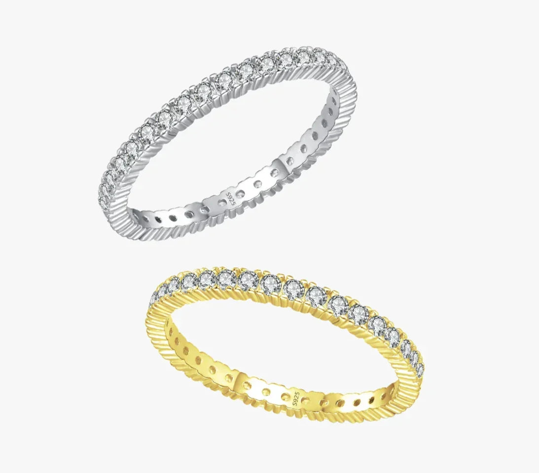 Minimalistische Glanz Eternity Ring