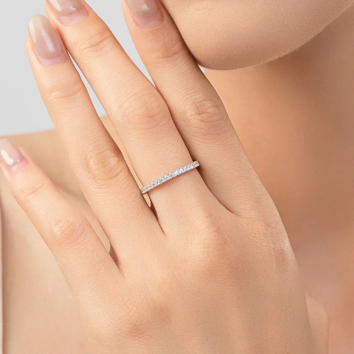 Minimalistische Glanz Eternity Ring