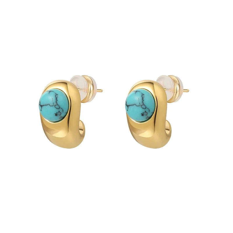 Tijdloze Turquoise Koper Oorbellen