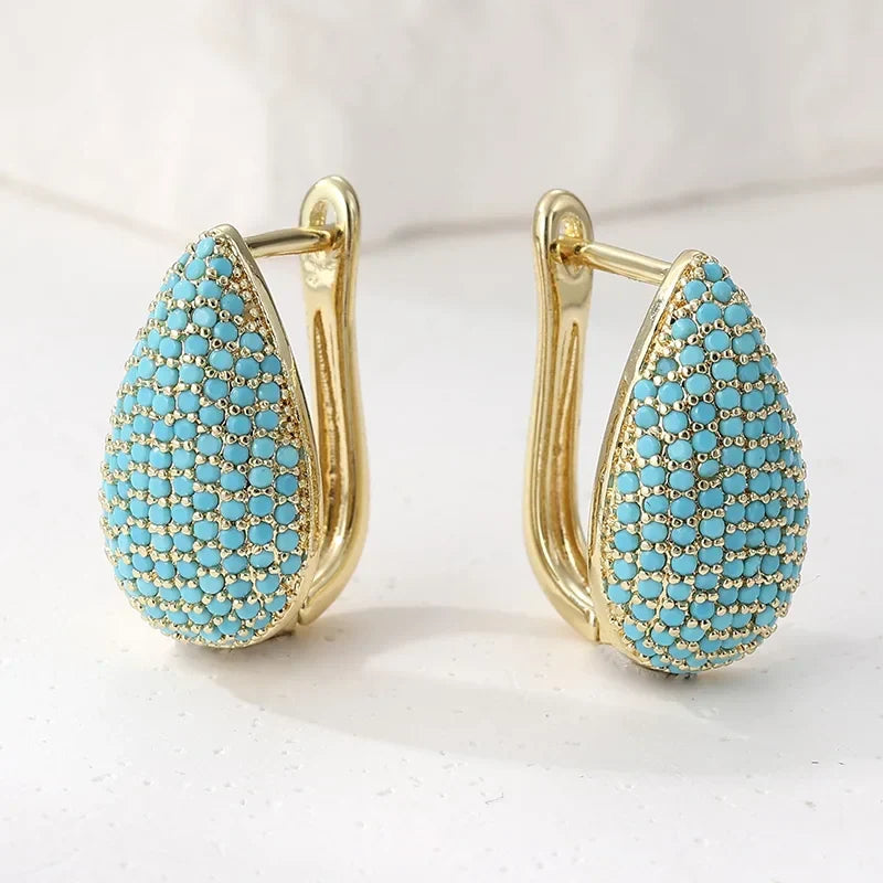Turquoise Druppel Oorbellen