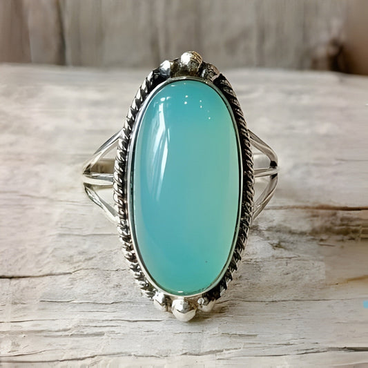 Vintage-geïnspireerde Turquoise Zilveren Ring