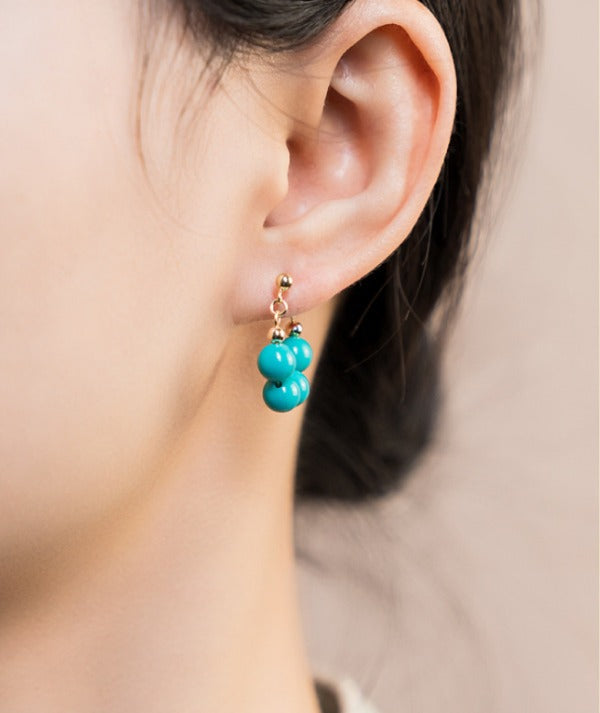 Premium Turquoise Kunst Hoepel Oorbellen