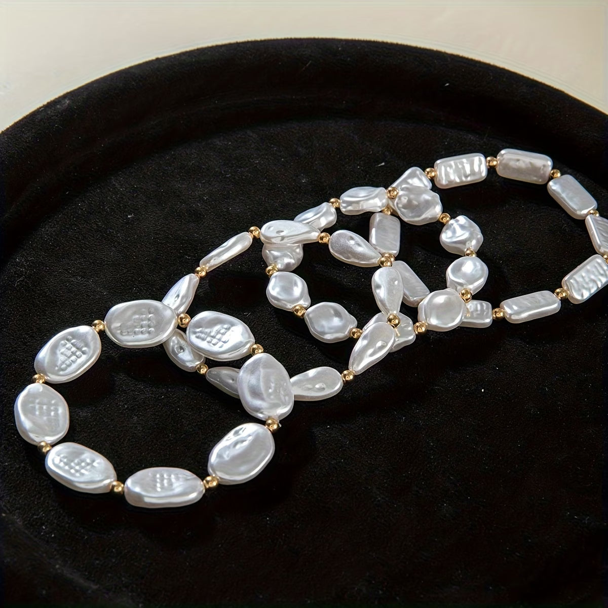 Parel Statement Armband Set van 4