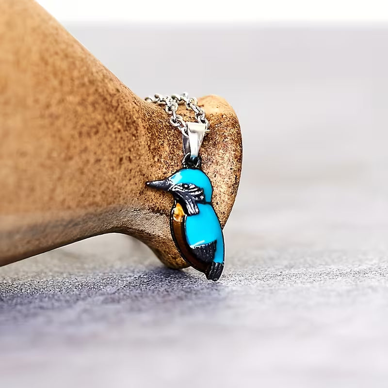 Delicaat Turquoise Vogel Hanger Ketting