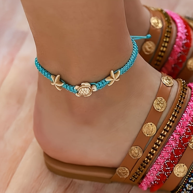 Verstelbare Turquoise Zeeschildpad Enkelband