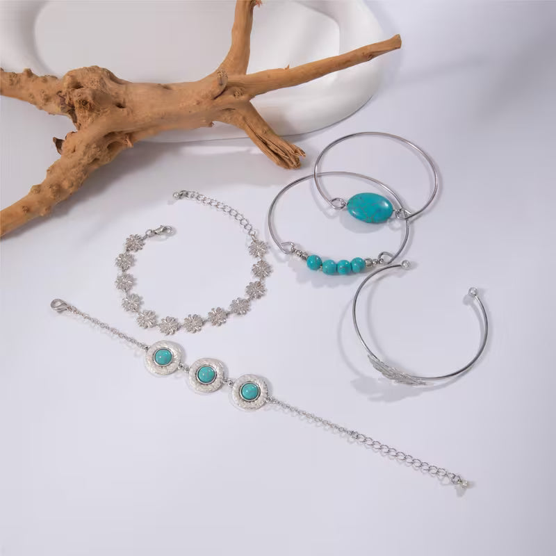 Turquoise Veer Armband Set