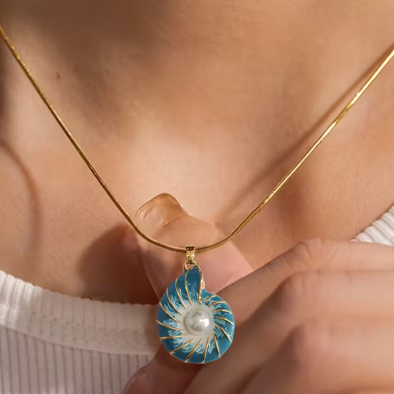 Schelp Parel Gouden Ketting