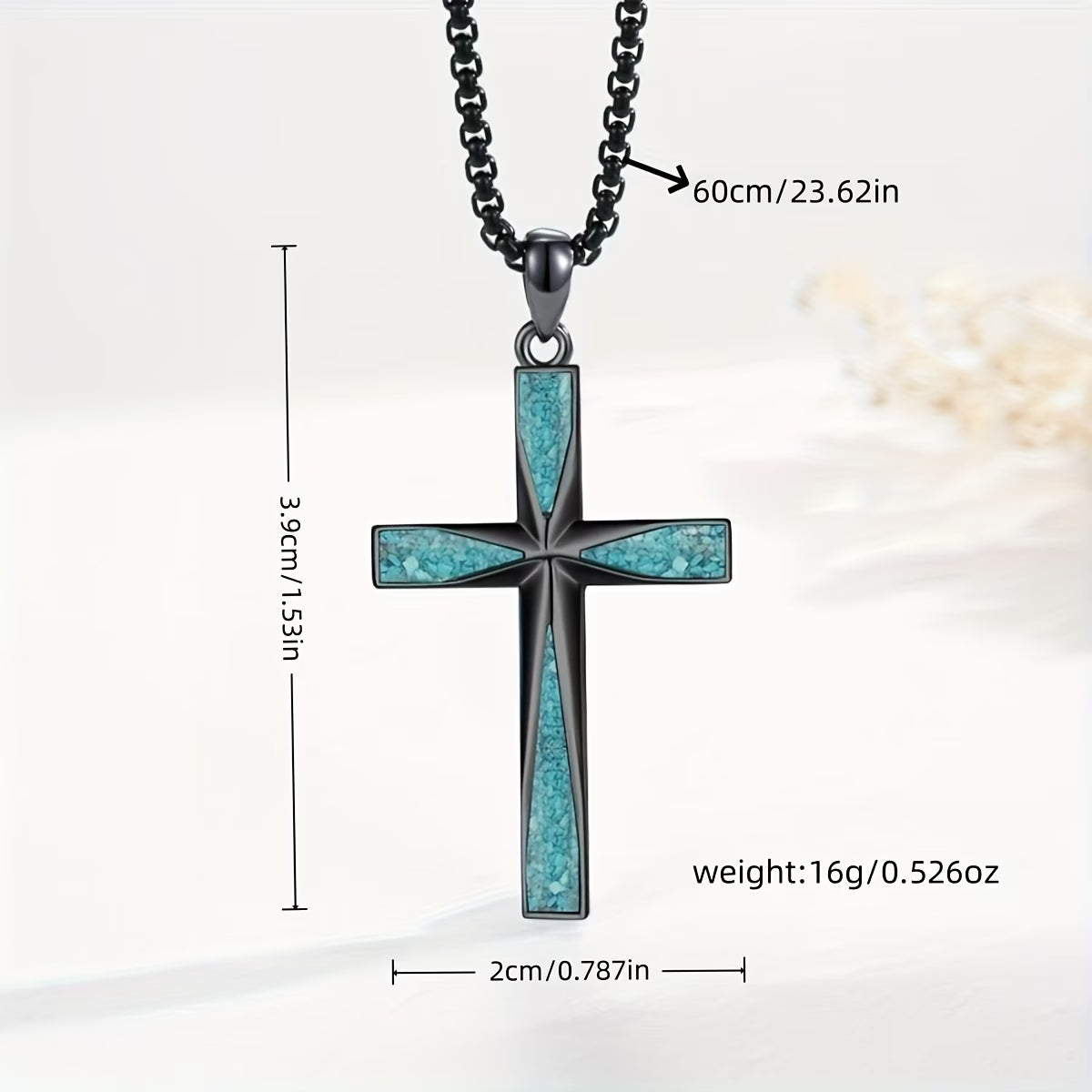 Hemelse Turquoise Kruis Ketting