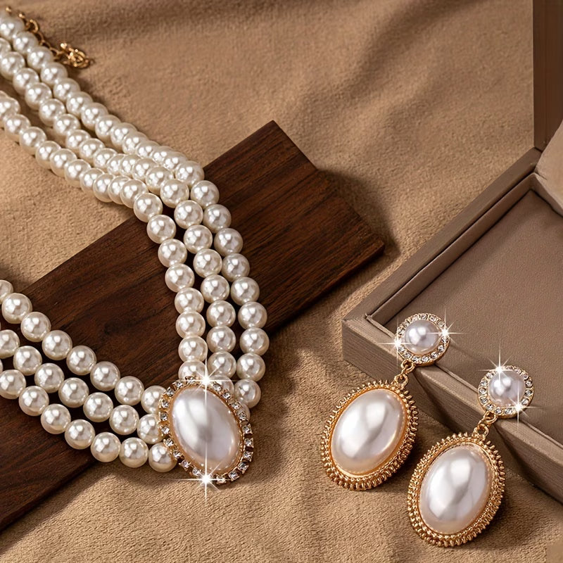 Klassiek Parel Ketting Set