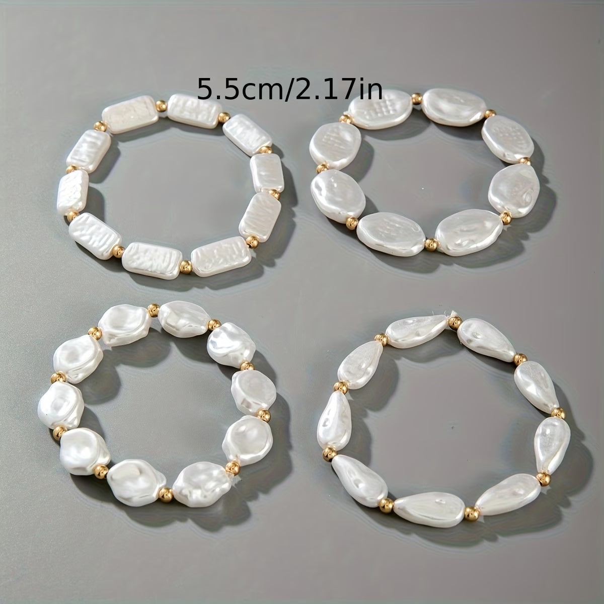 Parel Statement Armband Set van 4