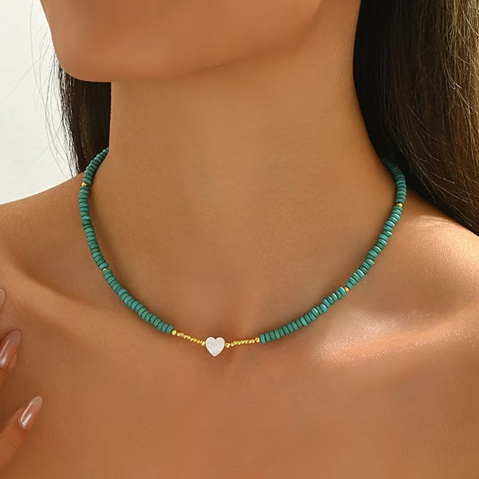 Minimale Turquoise Hart Ketting