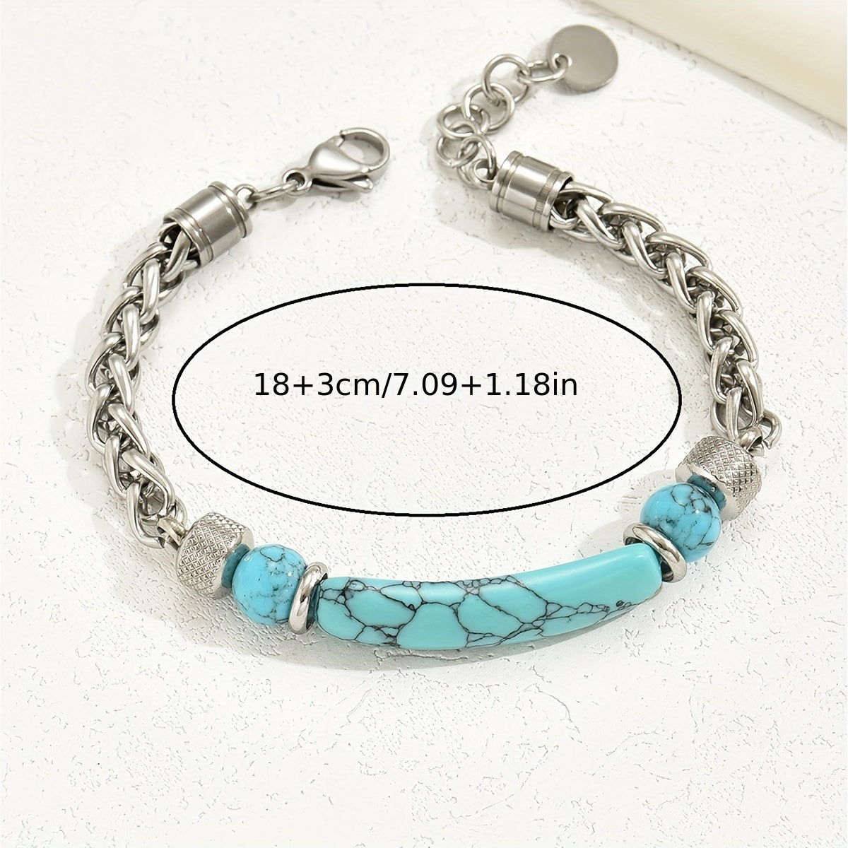 Elegante Zilveren Turquoise Armband