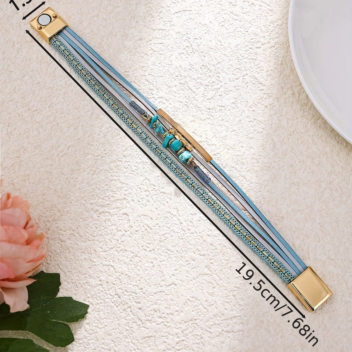 Vintage Gouden Turquoise Armband
