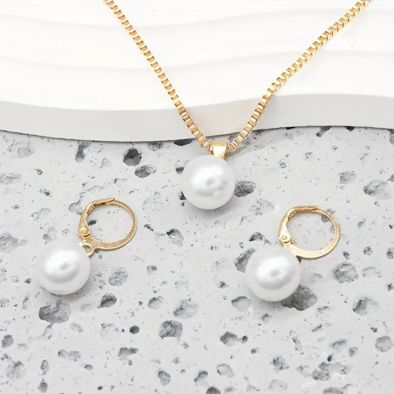 Elegante Gracieuse Parel Ketting Set