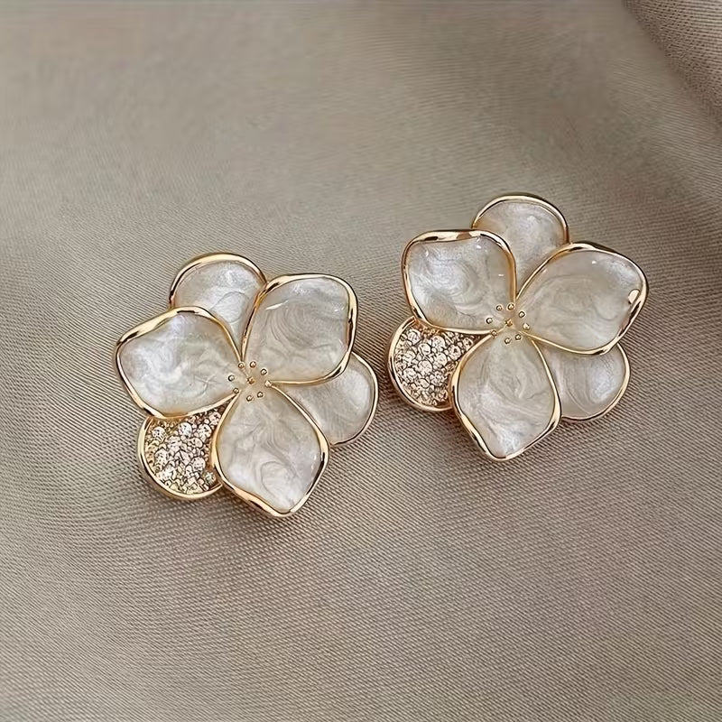 Elegante Parel Bloem Oorbellen