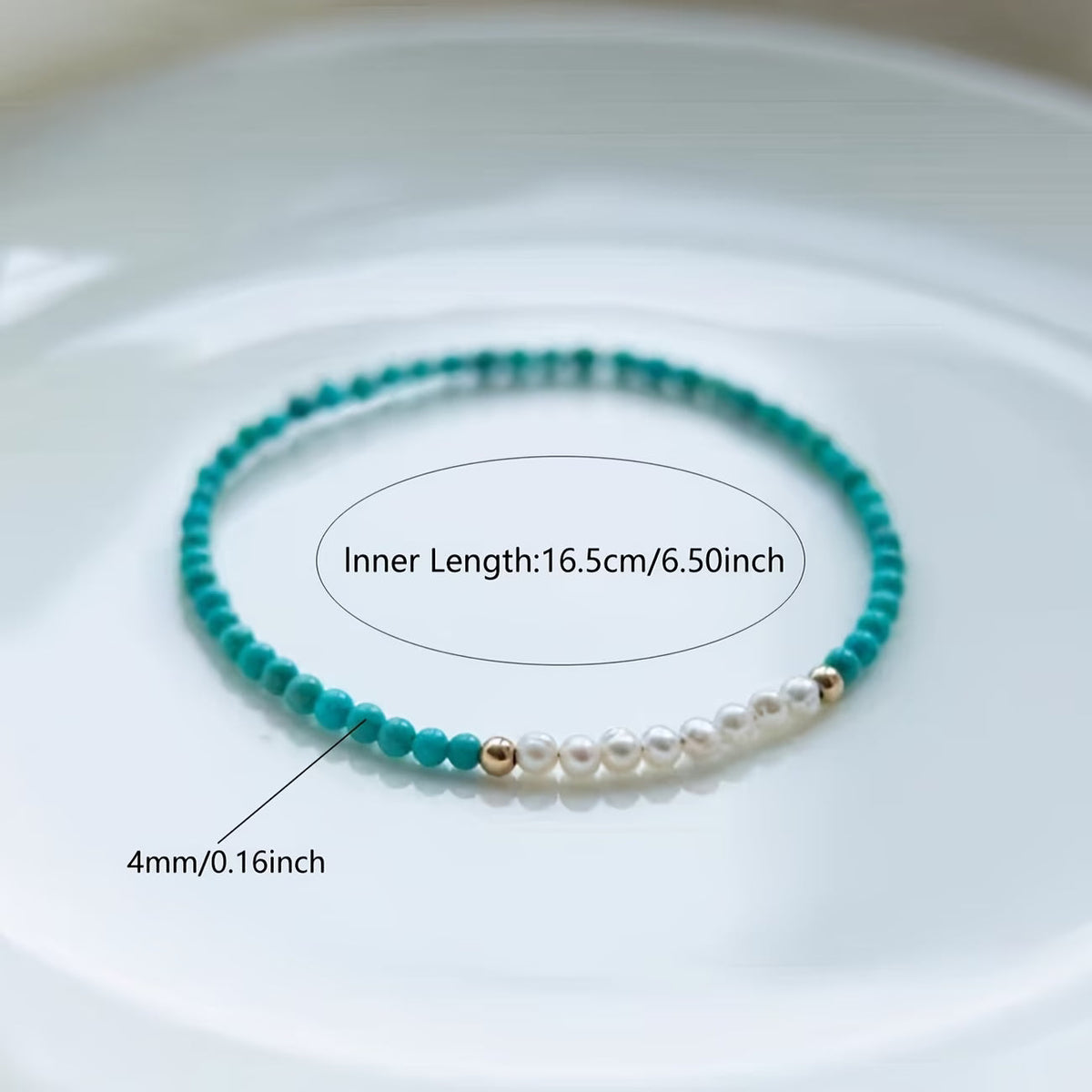 Subtiele Parelturquoise Armband
