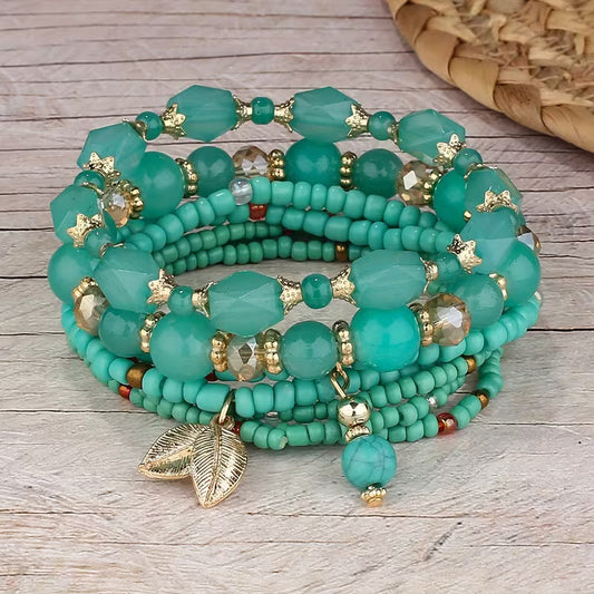 Elegante Kroon Turquoise Armband Set