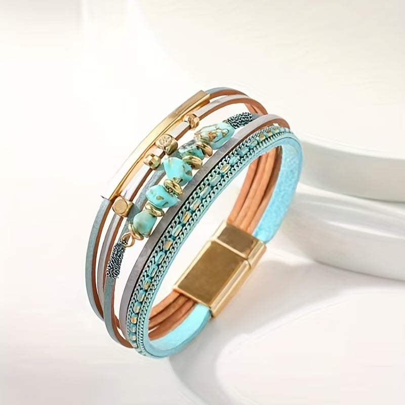 Vintage Gouden Turquoise Armband