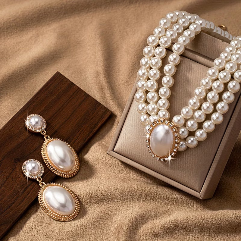 Klassiek Parel Ketting Set