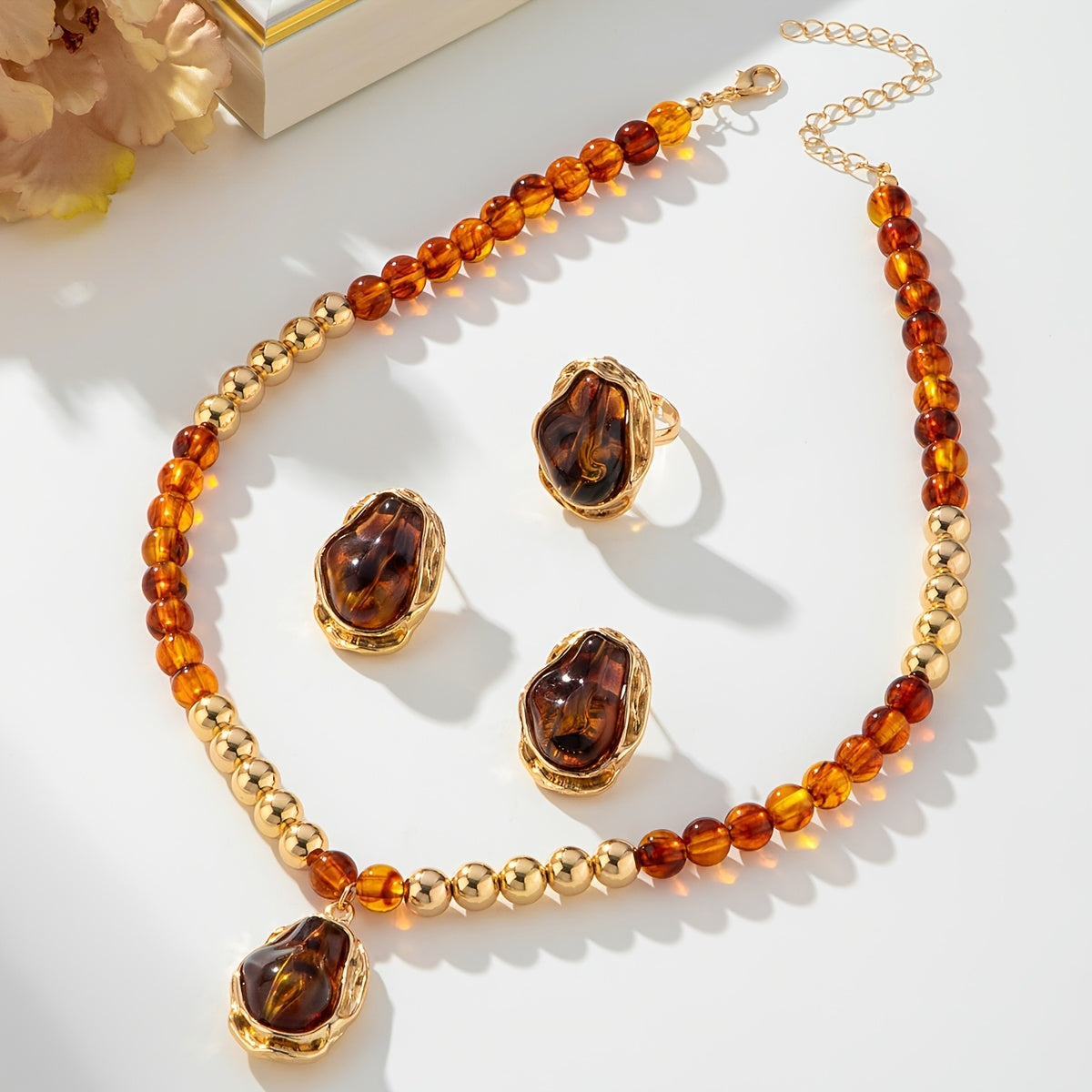 Gouden Barok Parel Sieraad Set