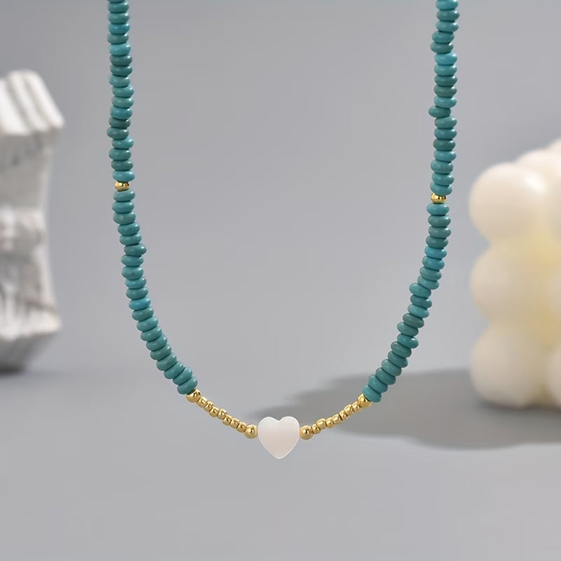 Minimale Turquoise Hart Ketting