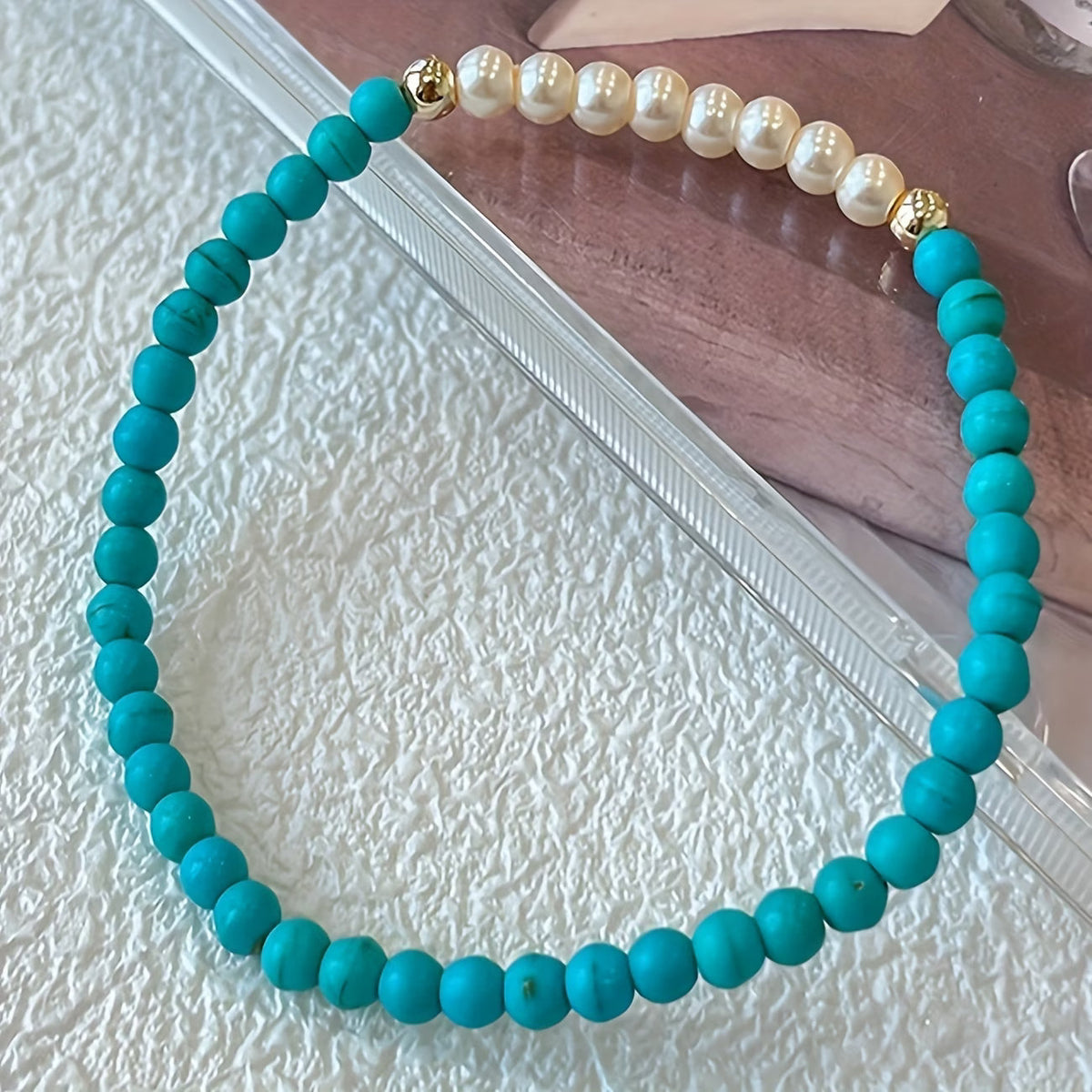 Subtiele Parelturquoise Armband