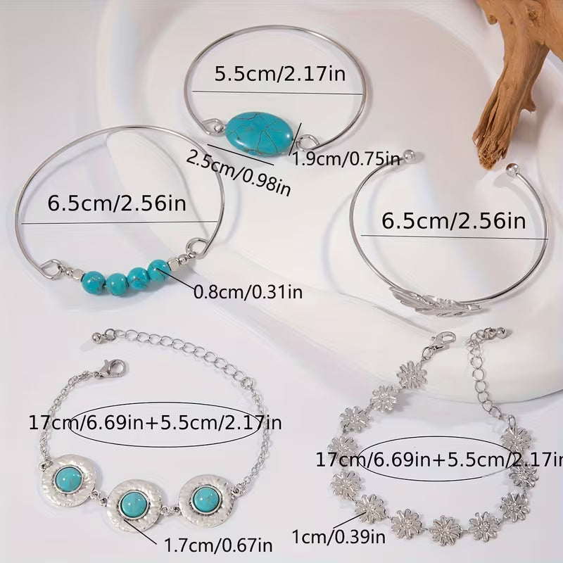 Turquoise Veer Armband Set