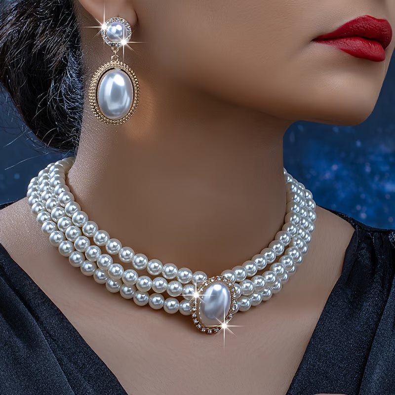 Klassiek Parel Ketting Set