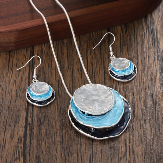 Turquoise Boho Retro Ketting Set