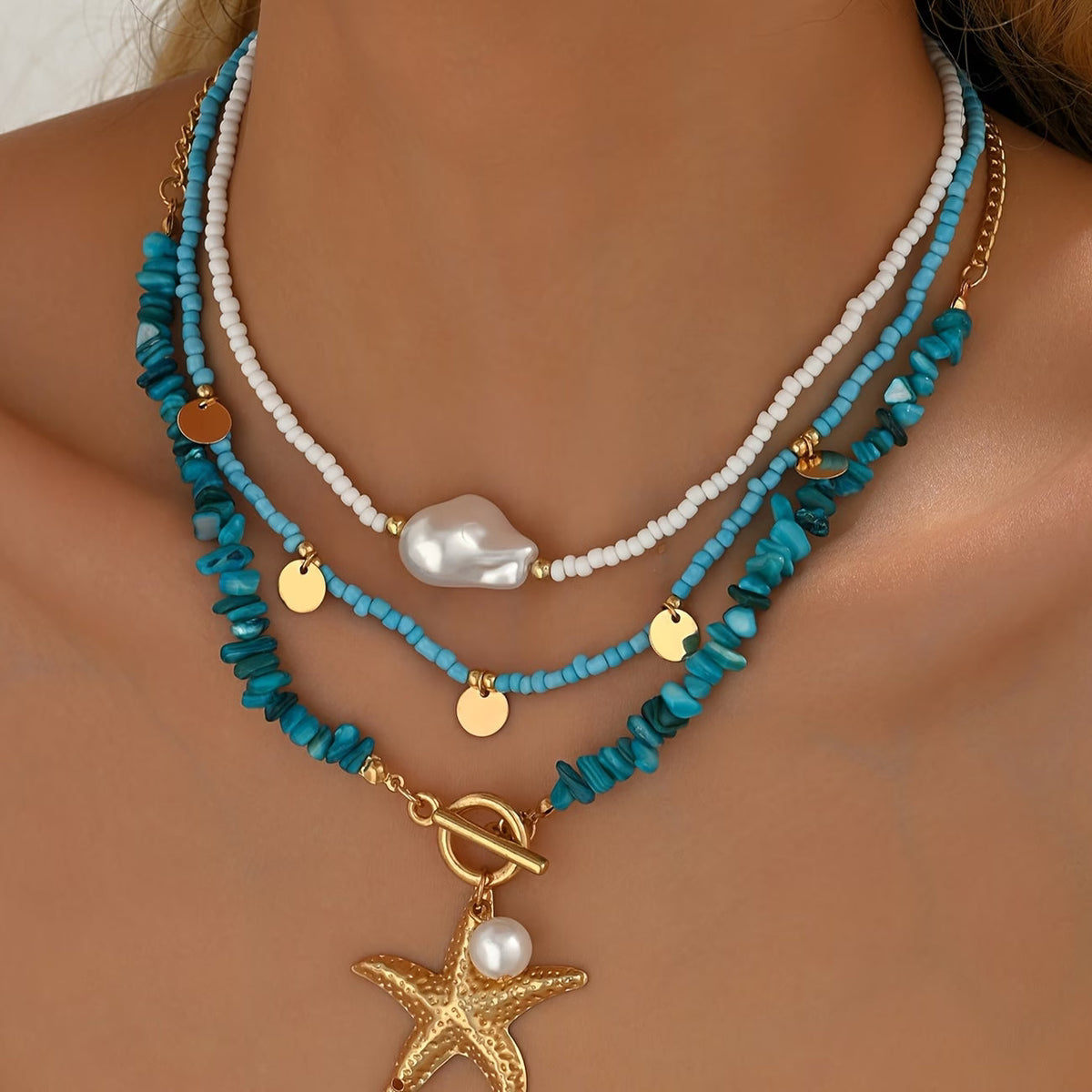 Premium Parel en Turquoise Kustketting