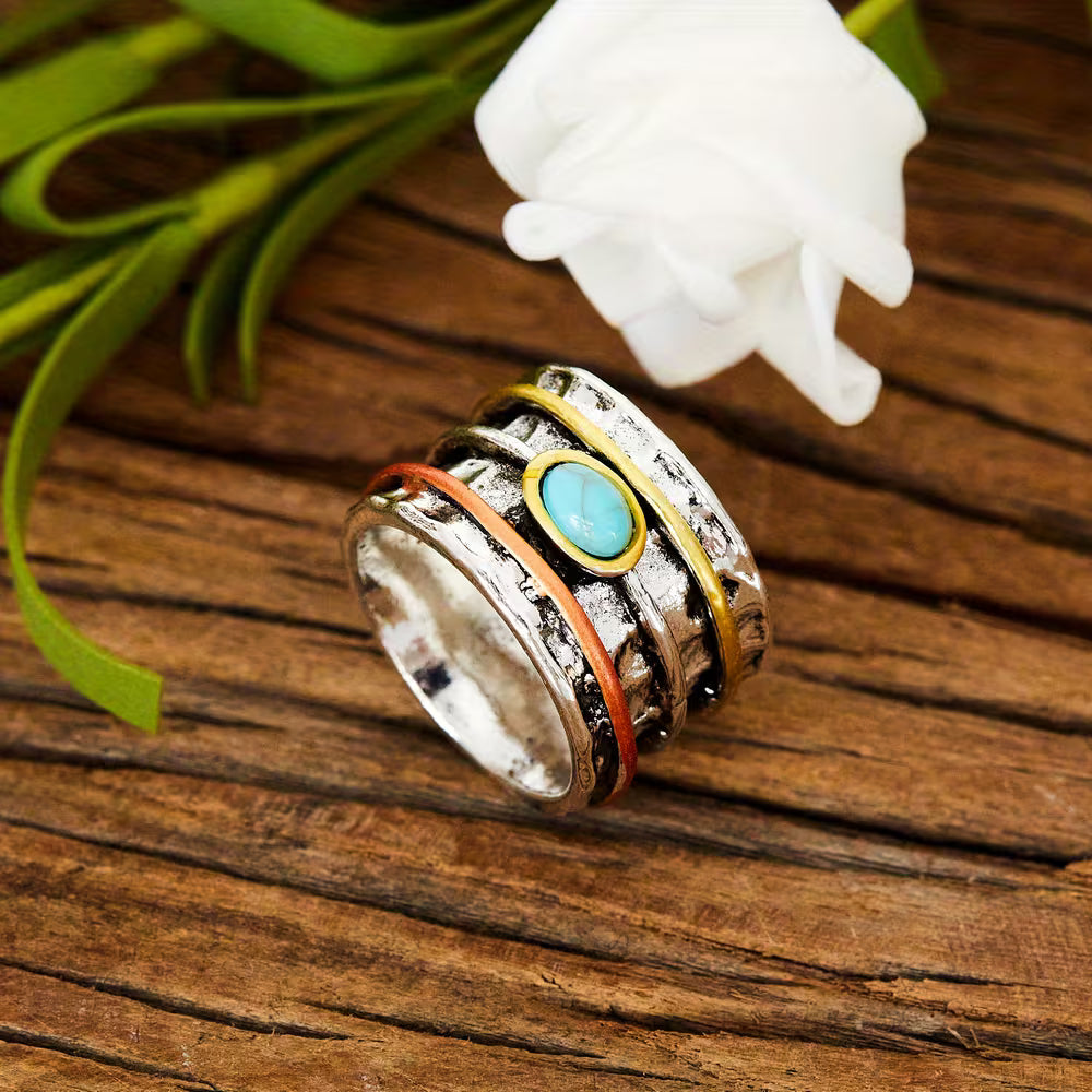 Bohemian Turquoise Ingelegde Ring