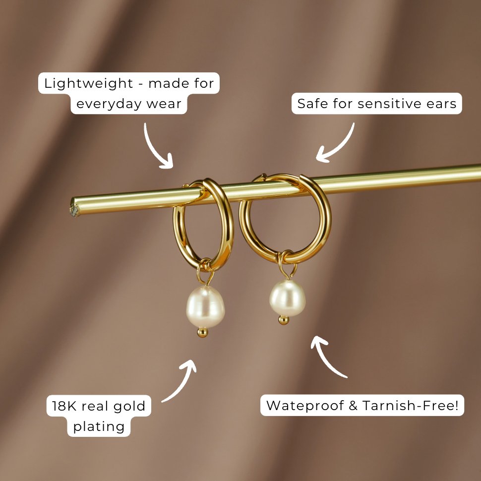 Essentiële Parel Hoops Oorbellen